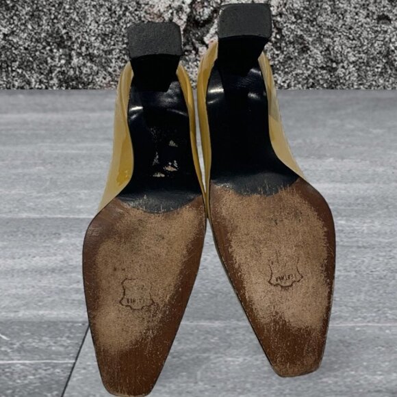 STUART WEITZMAN Gold Patent Leather Heels Size 8 - Picture 12 of 15